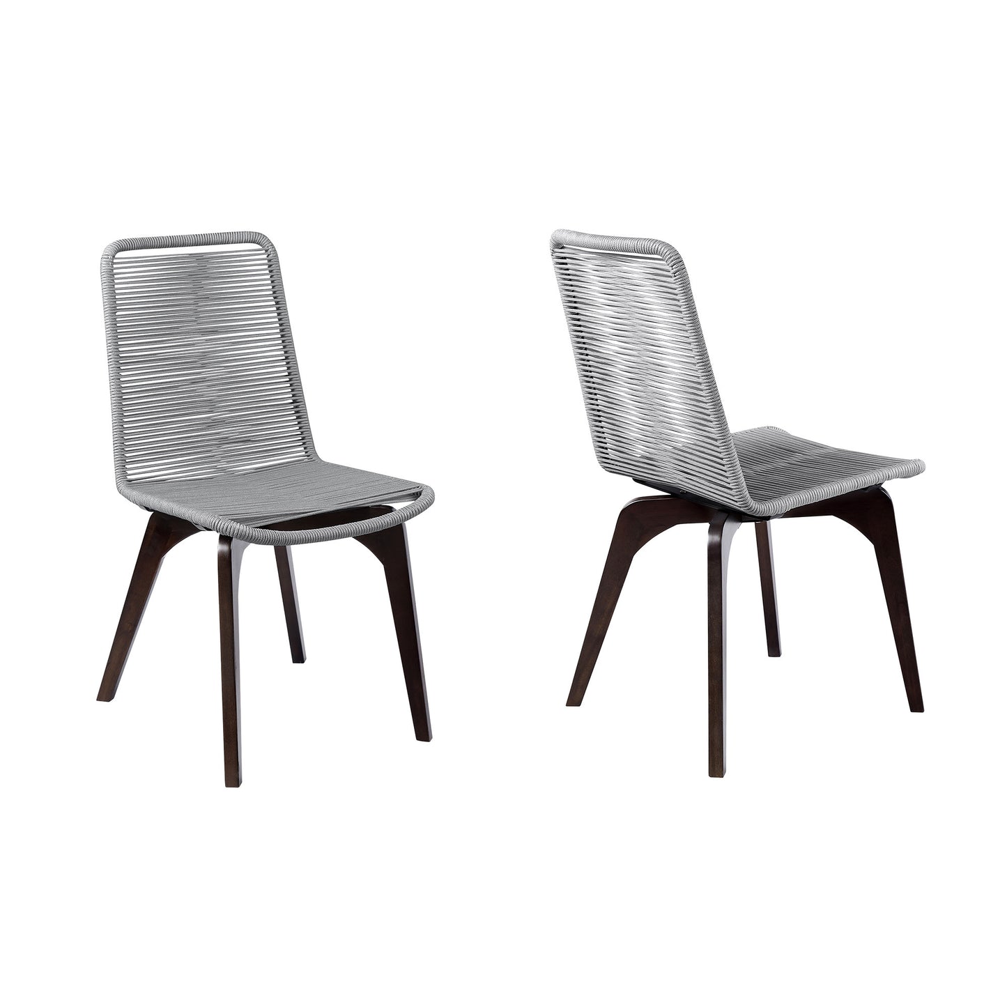 Set of Two Silver Solid Wood Outdoor Dining Chair By Homeroots | Outdoor Chairs | Modishstore - 3