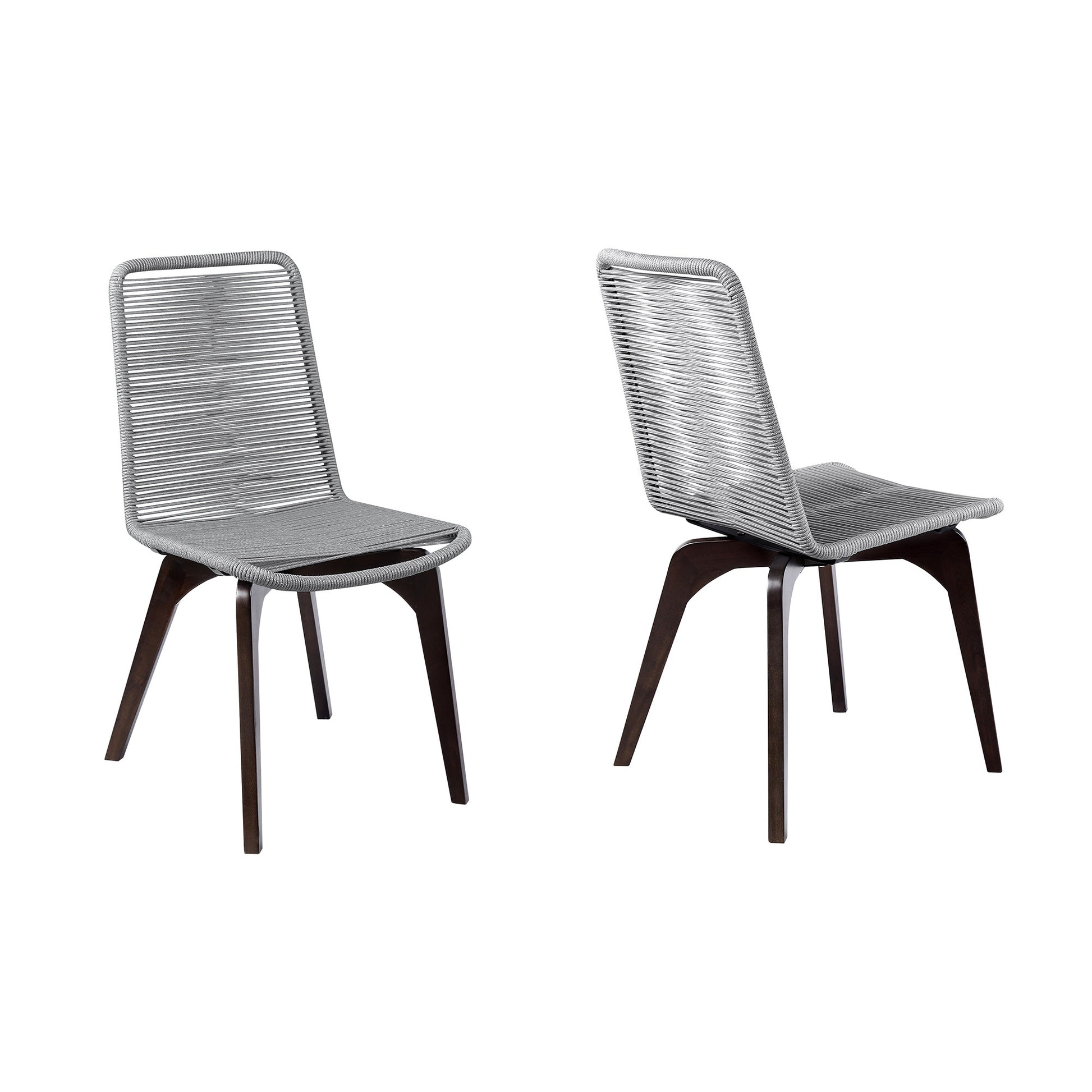 Set of Two Silver Solid Wood Outdoor Dining Chair By Homeroots | Outdoor Chairs | Modishstore - 3