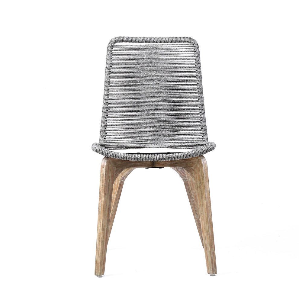 Set of Two Gray Solid Wood Outdoor Dining Chair By Homeroots | Outdoor Chairs | Modishstore - 2