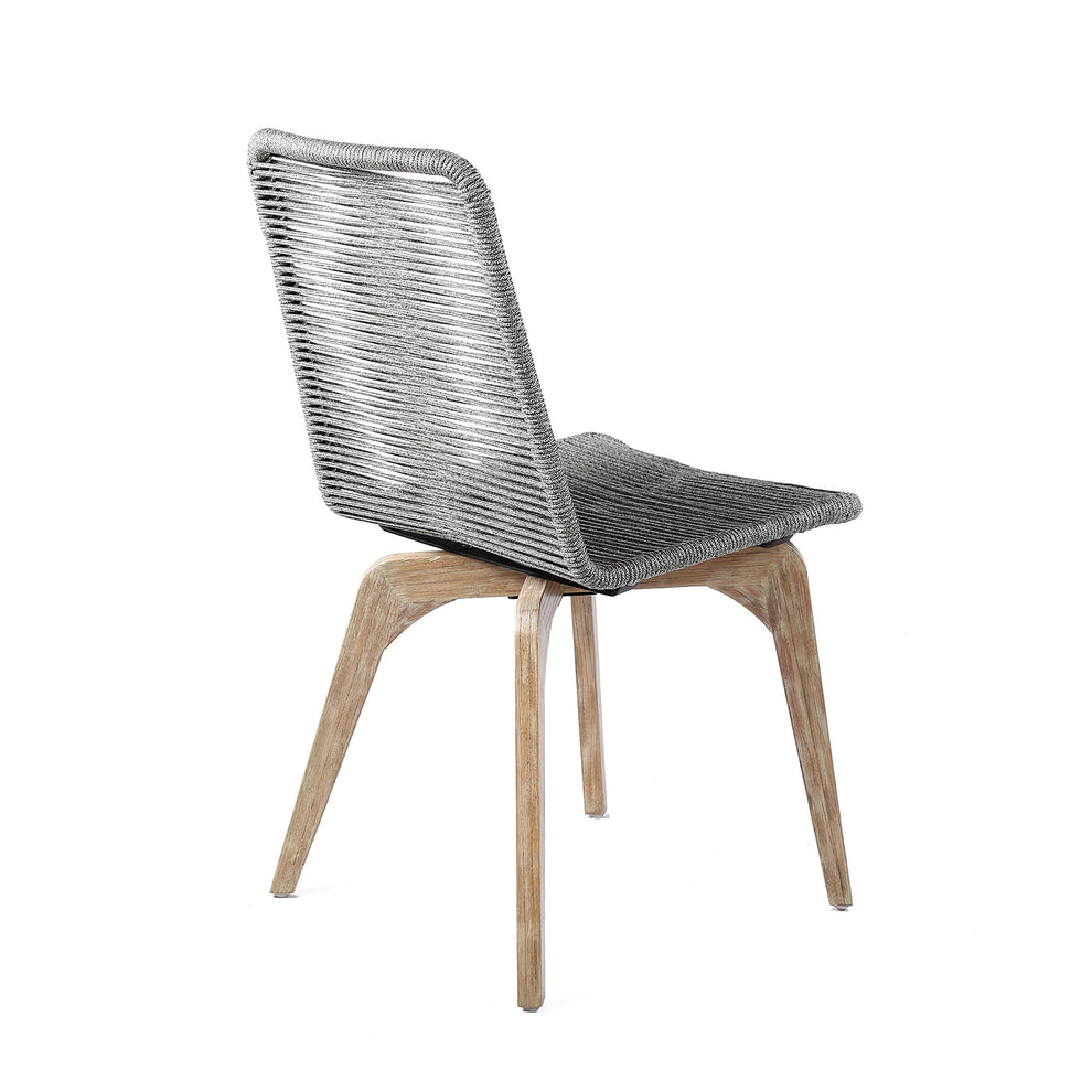 Set of Two Gray Solid Wood Outdoor Dining Chair By Homeroots | Outdoor Chairs | Modishstore - 3