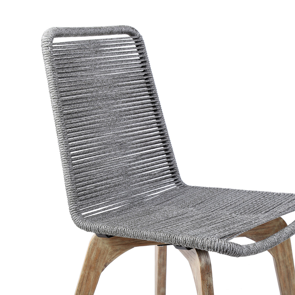 Set of Two Gray Solid Wood Outdoor Dining Chair By Homeroots | Outdoor Chairs | Modishstore - 5