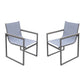 Set of Two Light Gray Metal Outdoor Dining Chair By Homeroots | Outdoor Chairs | Modishstore - 3