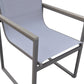 Set of Two Light Gray Metal Outdoor Dining Chair By Homeroots | Outdoor Chairs | Modishstore - 4