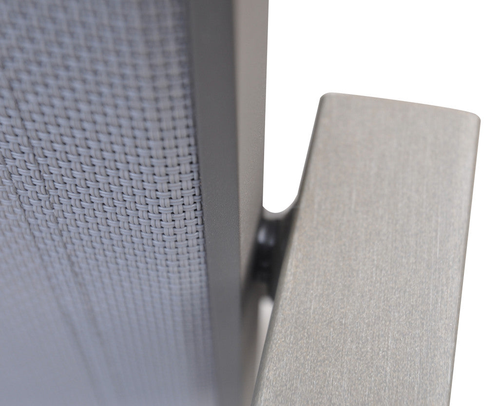 Set of Two Light Gray Metal Outdoor Dining Chair By Homeroots | Outdoor Chairs | Modishstore - 5