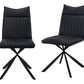 Set of Two Tufted Black Upholstered Faux Leather Dining Parsons Chairs By Homeroots | Dining Chairs | Modishstore - 2