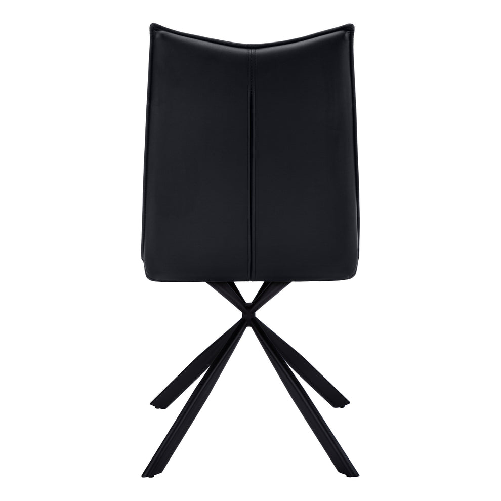 Set of Two Tufted Black Upholstered Faux Leather Dining Parsons Chairs By Homeroots | Dining Chairs | Modishstore - 7