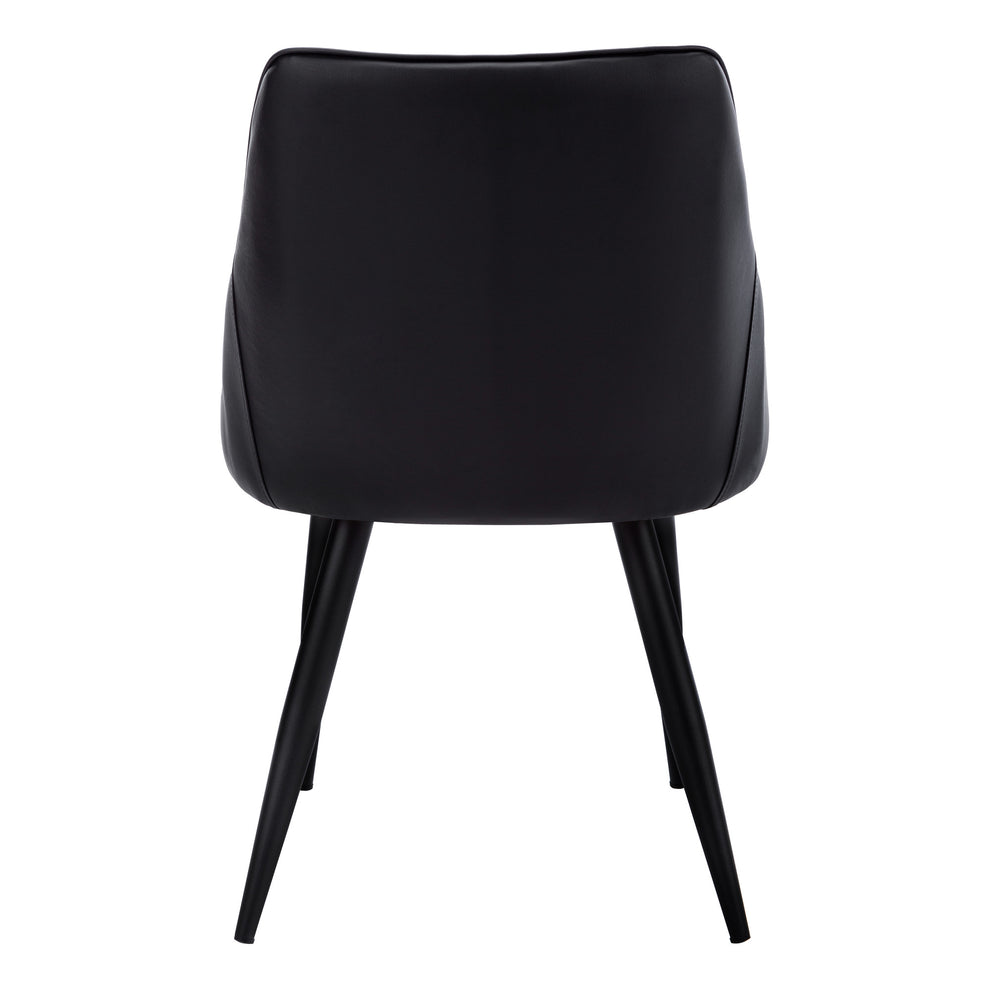 Set of Two Tufted Black Upholstered Faux Leather Dining Arm Chairs By Homeroots | Dining Chairs | Modishstore - 6