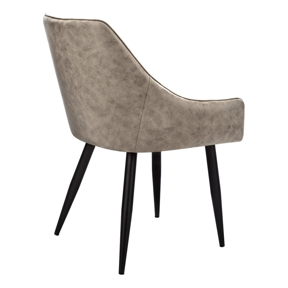 Set of Two Tufted Taupe And Black Upholstered Fabric Dining Arm Chairs By Homeroots | Dining Chairs | Modishstore - 4