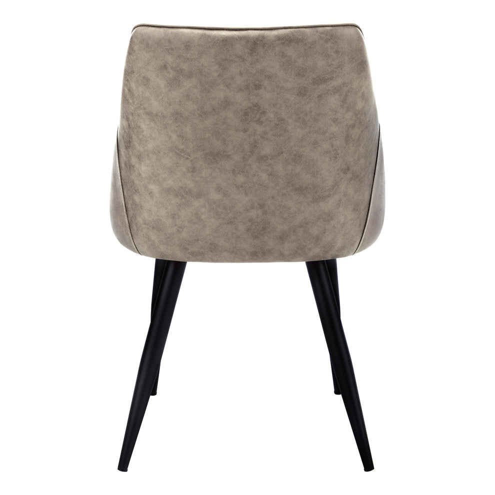 Set of Two Tufted Taupe And Black Upholstered Fabric Dining Arm Chairs By Homeroots | Dining Chairs | Modishstore - 6