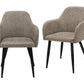 Set of Two Taupe And Black Upholstered Fabric Dining Arm Chairs By Homeroots | Dining Chairs | Modishstore - 8