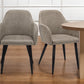 Set of Two Taupe And Black Upholstered Fabric Dining Arm Chairs By Homeroots | Dining Chairs | Modishstore - 1