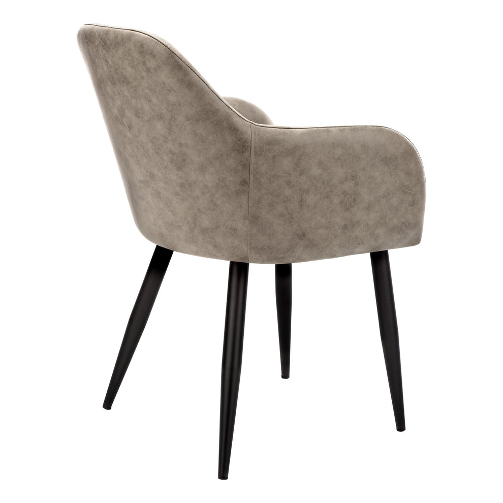 Set of Two Taupe And Black Upholstered Fabric Dining Arm Chairs By Homeroots | Dining Chairs | Modishstore - 4