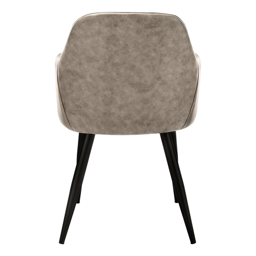 Set of Two Taupe And Black Upholstered Fabric Dining Arm Chairs By Homeroots | Dining Chairs | Modishstore - 6
