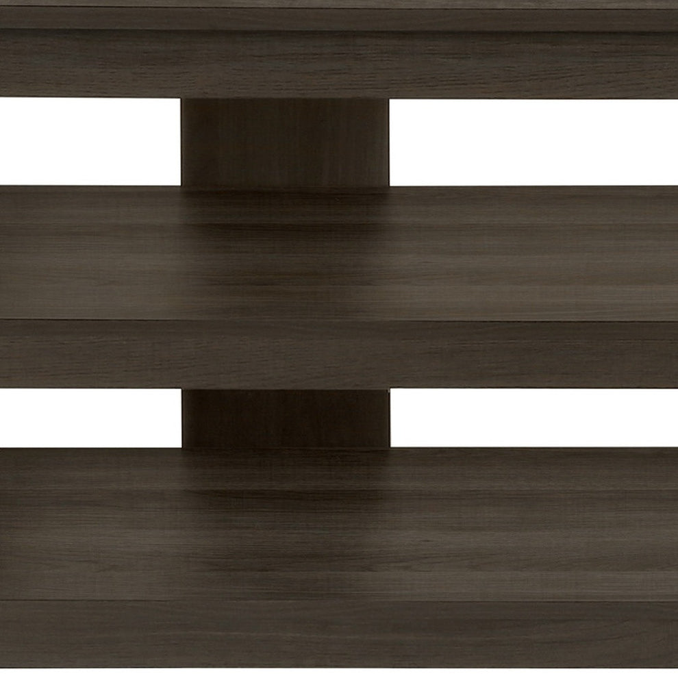 Brown Wood Open Shelving TV Stand By Homeroots | TV Stands | Modishstore - 7
