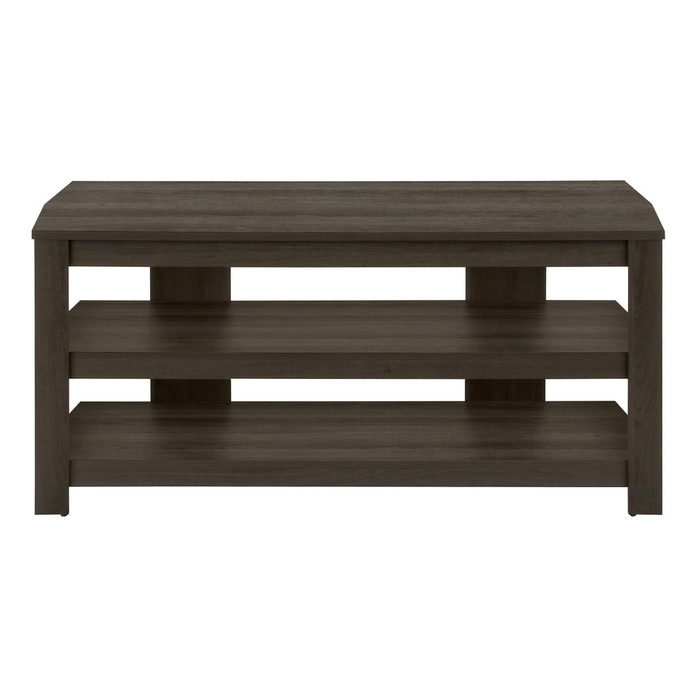 Brown Wood Open Shelving TV Stand By Homeroots | TV Stands | Modishstore - 2