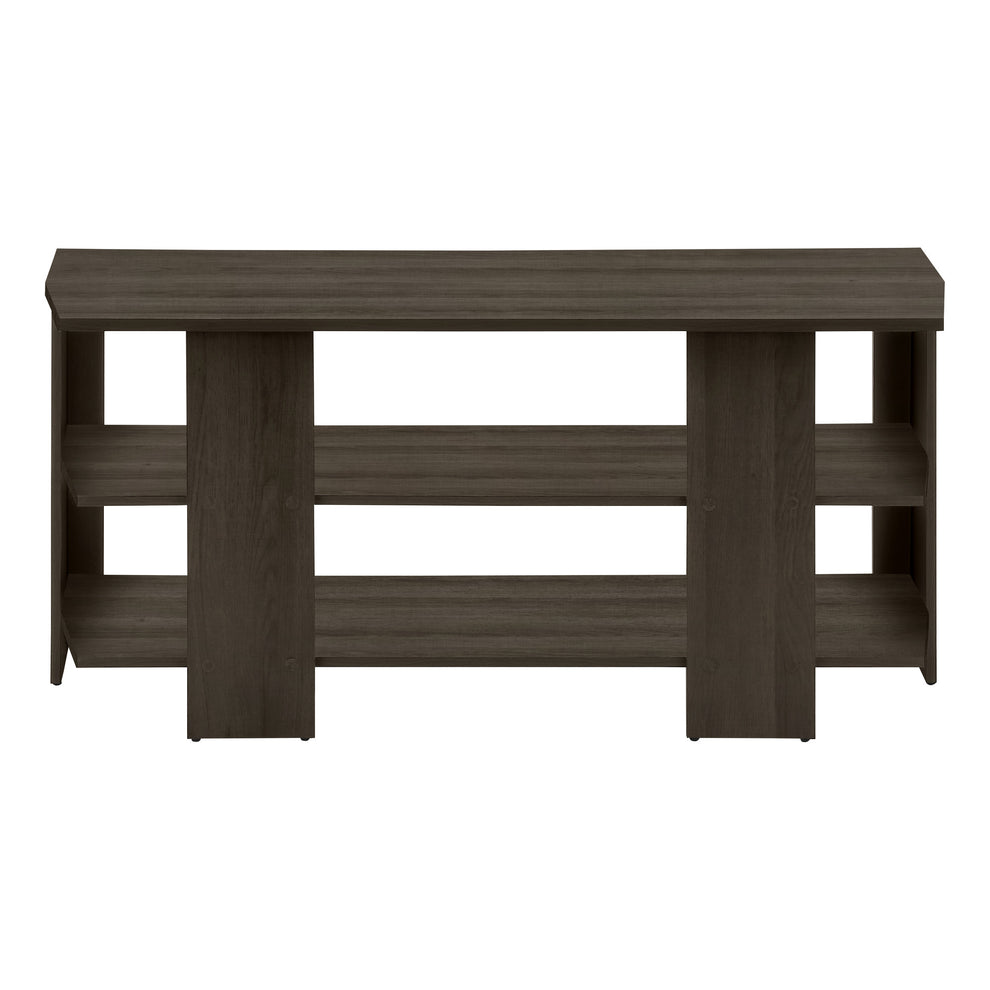 Brown Wood Open Shelving TV Stand By Homeroots | TV Stands | Modishstore - 5