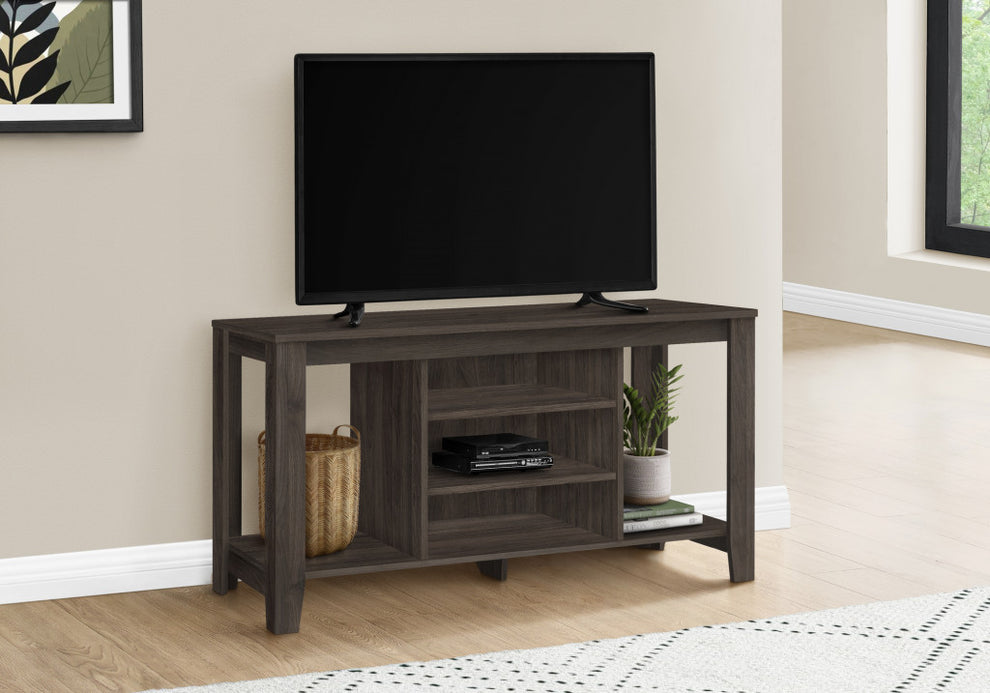 Brown Open Shelving TV Stand By Homeroots | TV Stands | Modishstore - 3