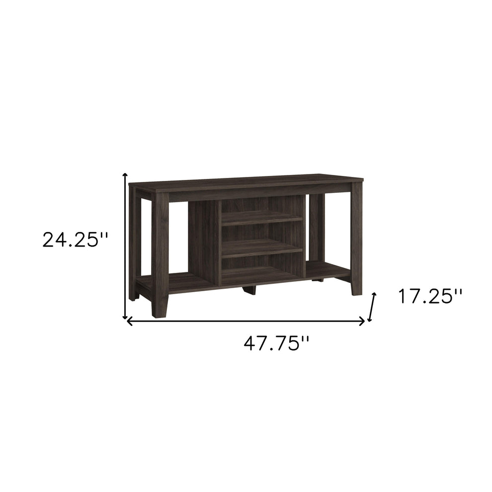 Brown Open Shelving TV Stand By Homeroots | TV Stands | Modishstore - 4