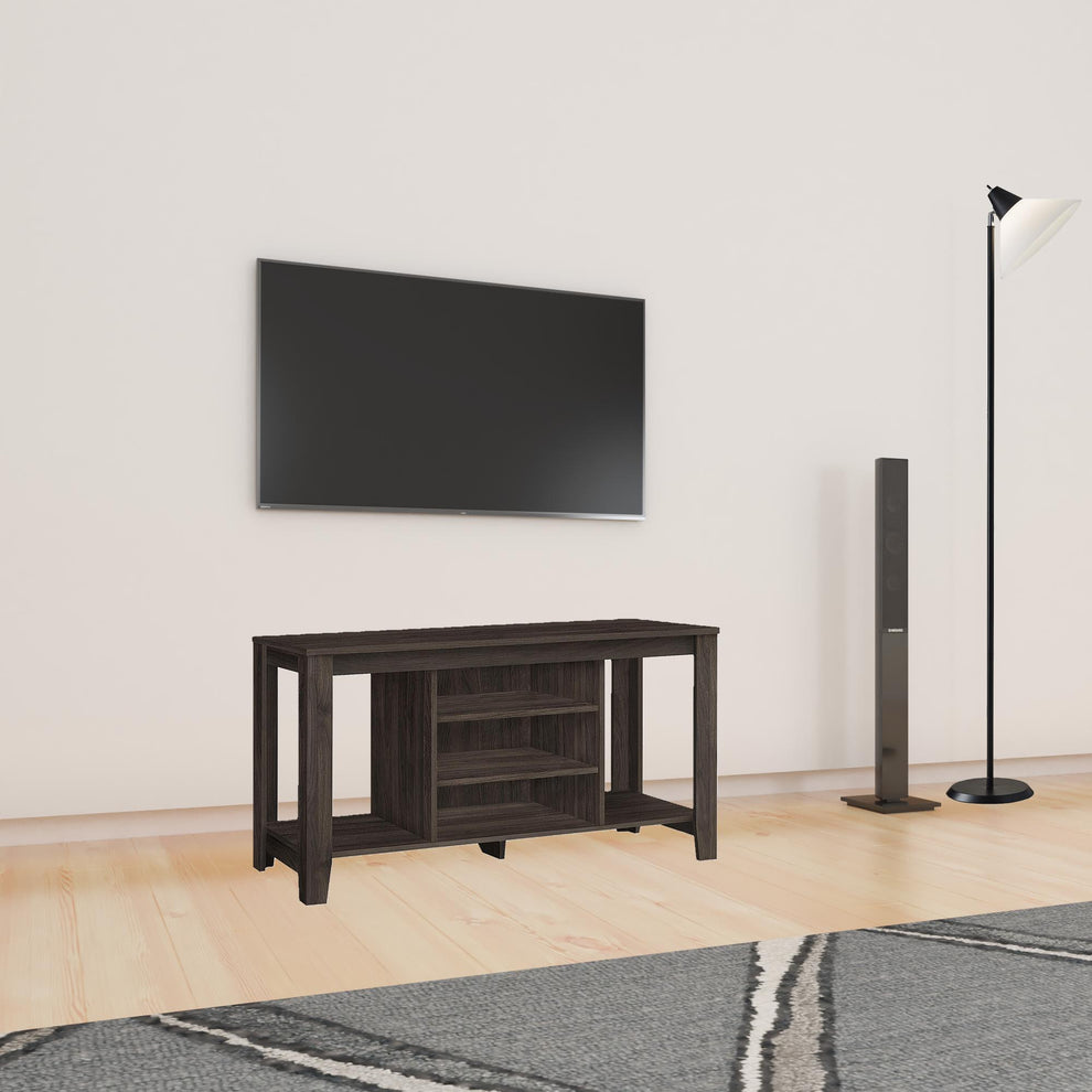 Brown Open Shelving TV Stand By Homeroots | TV Stands | Modishstore - 7