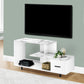 White Cabinet Enclosed Storage TV Stand By Homeroots | TV Stands | Modishstore - 4