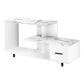 White Cabinet Enclosed Storage TV Stand By Homeroots | TV Stands | Modishstore - 2