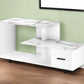 White Cabinet Enclosed Storage TV Stand By Homeroots | TV Stands | Modishstore - 1