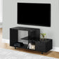 Black Cabinet Enclosed Storage TV Stand By Homeroots | TV Stands | Modishstore - 3