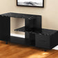 Black Cabinet Enclosed Storage TV Stand By Homeroots | TV Stands | Modishstore - 1