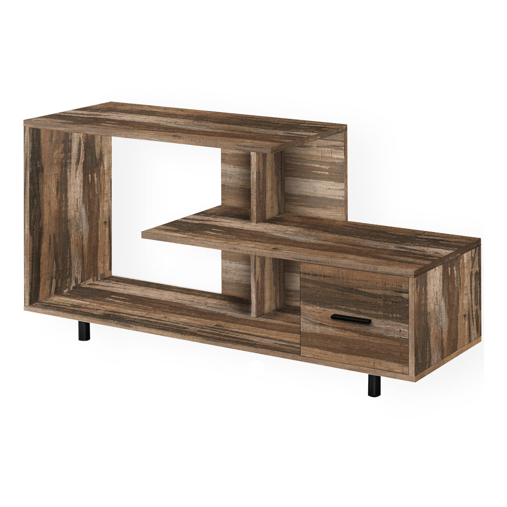 Brown Cabinet Enclosed Storage TV Stand By Homeroots | TV Stands | Modishstore - 2