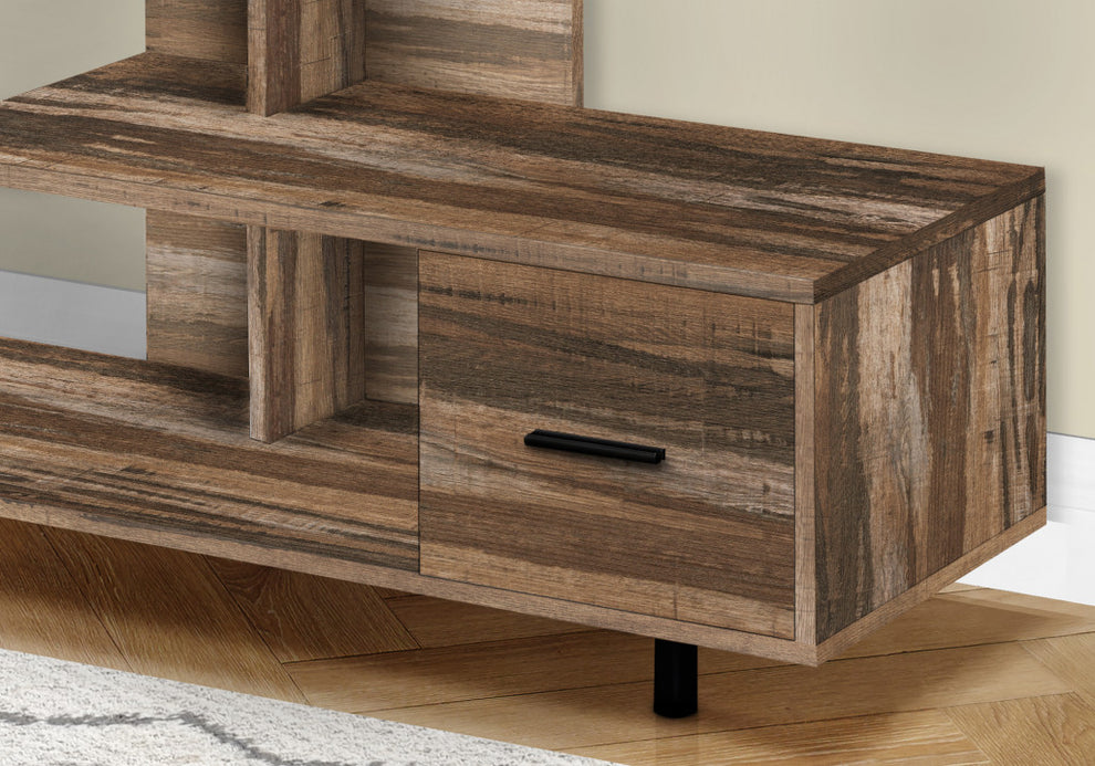 Brown Cabinet Enclosed Storage TV Stand By Homeroots | TV Stands | Modishstore - 3