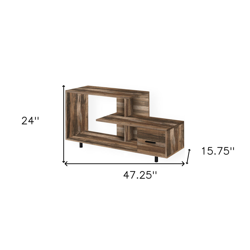 Brown Cabinet Enclosed Storage TV Stand By Homeroots | TV Stands | Modishstore - 5