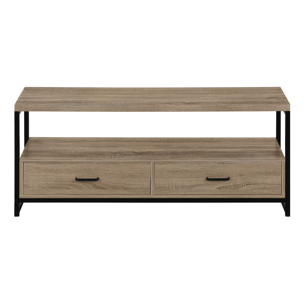 Deep Taupe Cabinet Enclosed Storage TV Stand By Homeroots | TV Stands | Modishstore - 2