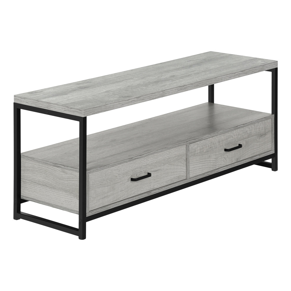 Gray Cabinet Enclosed Storage TV Stand By Homeroots | TV Stands | Modishstore - 6