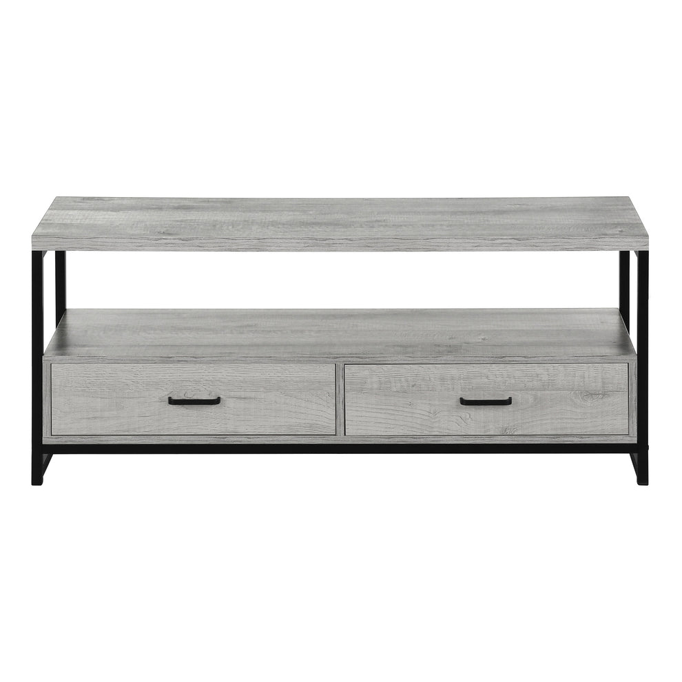 Gray Cabinet Enclosed Storage TV Stand By Homeroots | TV Stands | Modishstore - 2