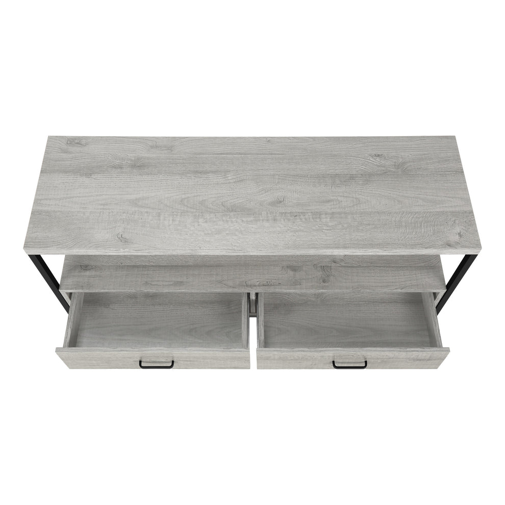 Gray Cabinet Enclosed Storage TV Stand By Homeroots | TV Stands | Modishstore - 3