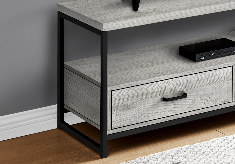 Gray Cabinet Enclosed Storage TV Stand By Homeroots | TV Stands | Modishstore - 7