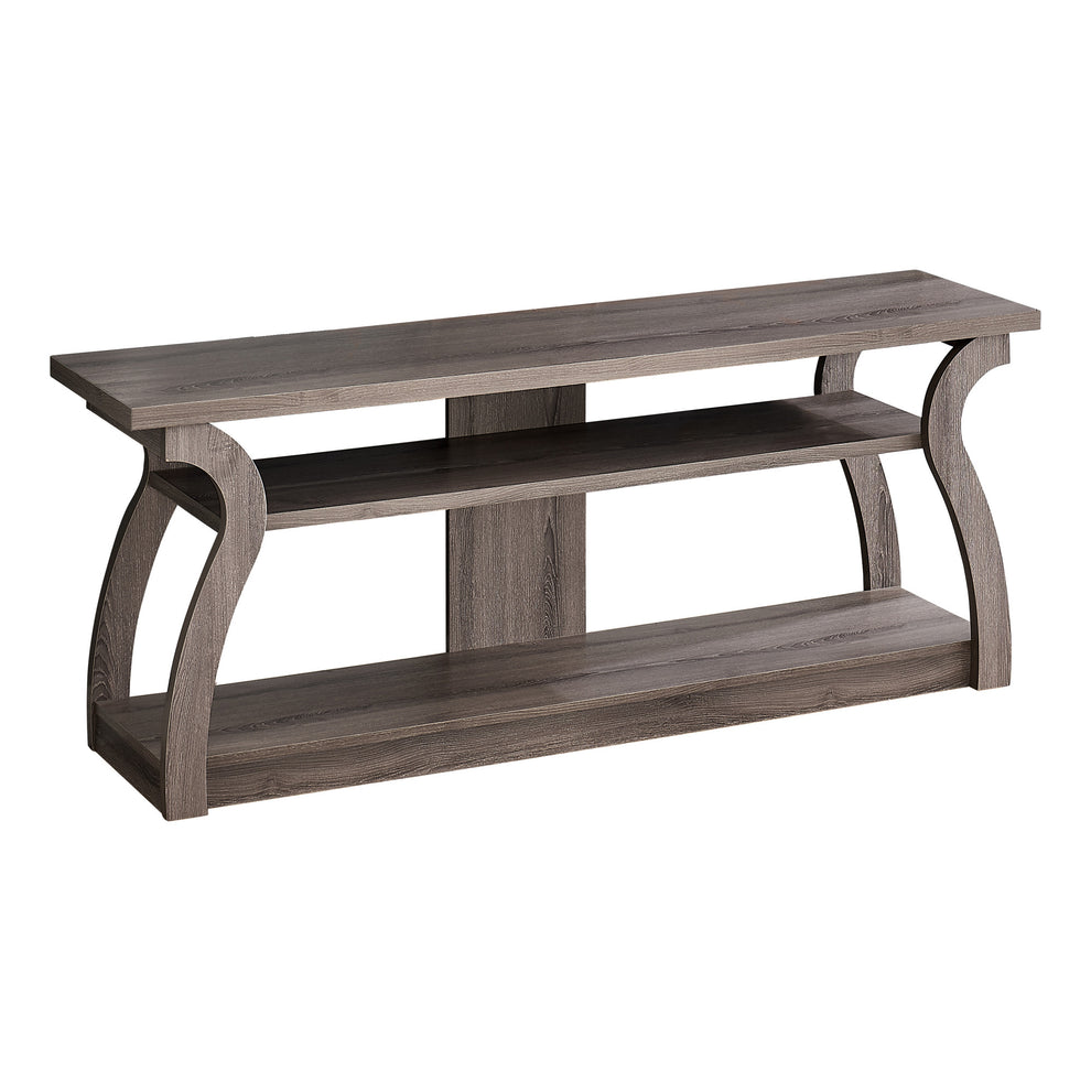 Taupe Wood Open Shelving TV Stand By Homeroots | TV Stands | Modishstore - 2