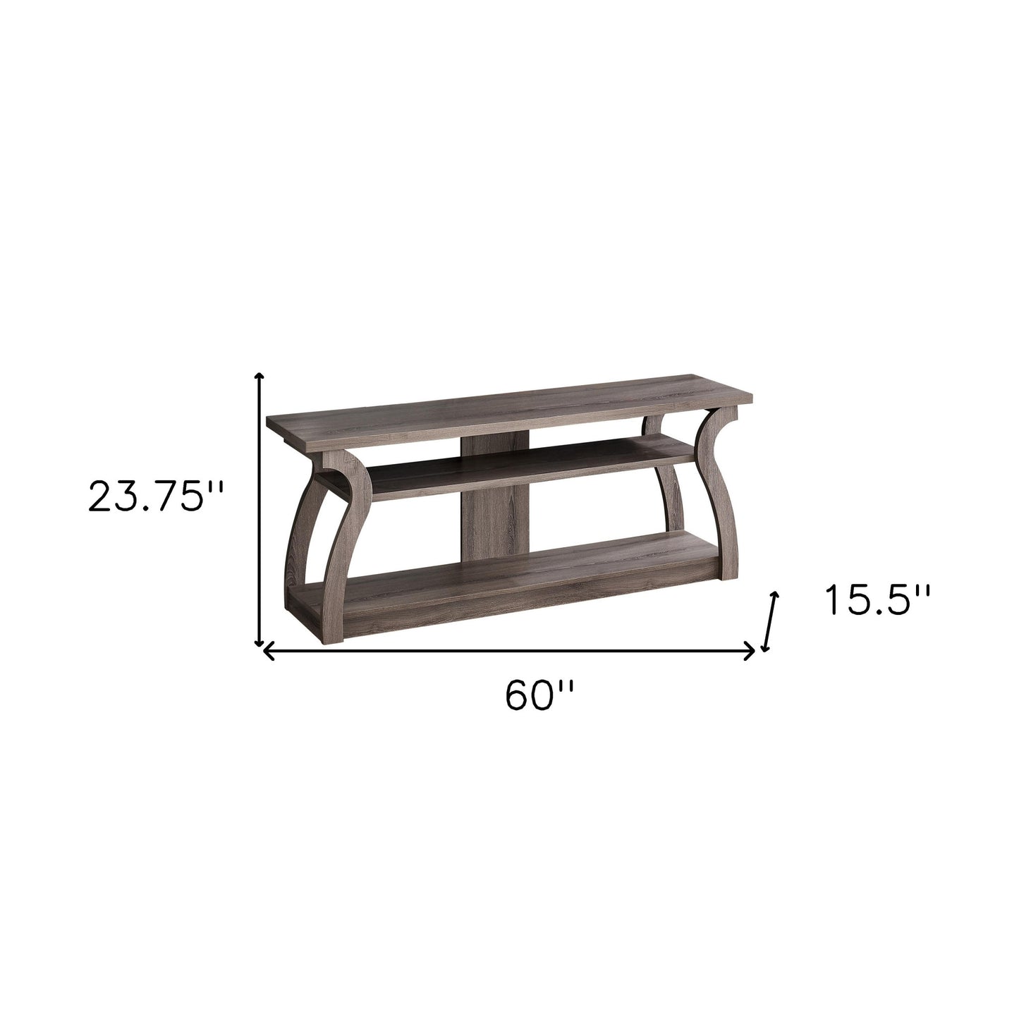 Taupe Wood Open Shelving TV Stand By Homeroots | TV Stands | Modishstore - 5