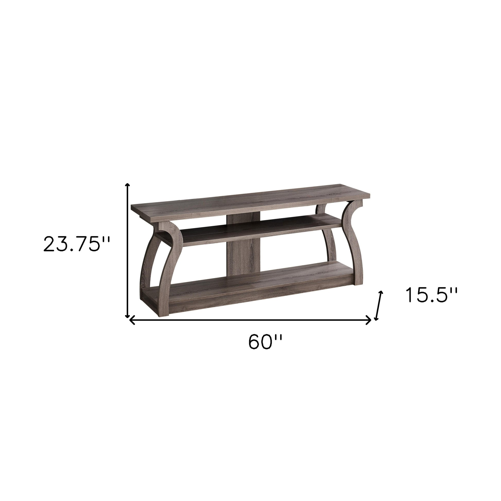 Taupe Wood Open Shelving TV Stand By Homeroots | TV Stands | Modishstore - 5