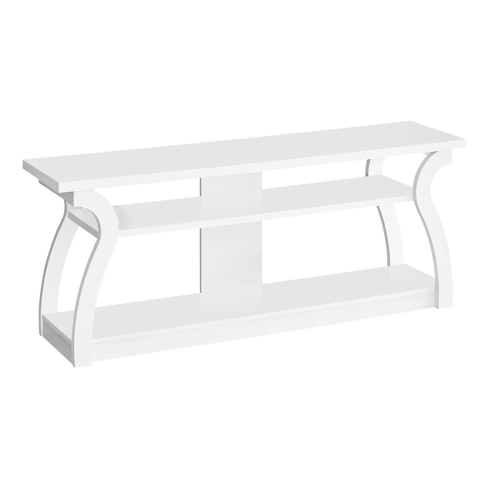 White Wood Open Shelving TV Stand By Homeroots | TV Stands | Modishstore - 2