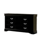 Black Solid and Manufactured Wood Six Drawer Double Dresser By Homeroots | Dressers | Modishstore - 7