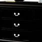 Black Solid and Manufactured Wood Six Drawer Double Dresser By Homeroots | Dressers | Modishstore - 4