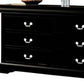 Black Solid and Manufactured Wood Six Drawer Double Dresser By Homeroots | Dressers | Modishstore - 5