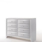 White Solid and Manufactured Wood Eight Drawer Double Dresser By Homeroots | Dressers | Modishstore - 4