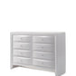 White Solid and Manufactured Wood Eight Drawer Double Dresser By Homeroots | Dressers | Modishstore - 1