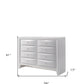 White Solid and Manufactured Wood Eight Drawer Double Dresser By Homeroots | Dressers | Modishstore - 5