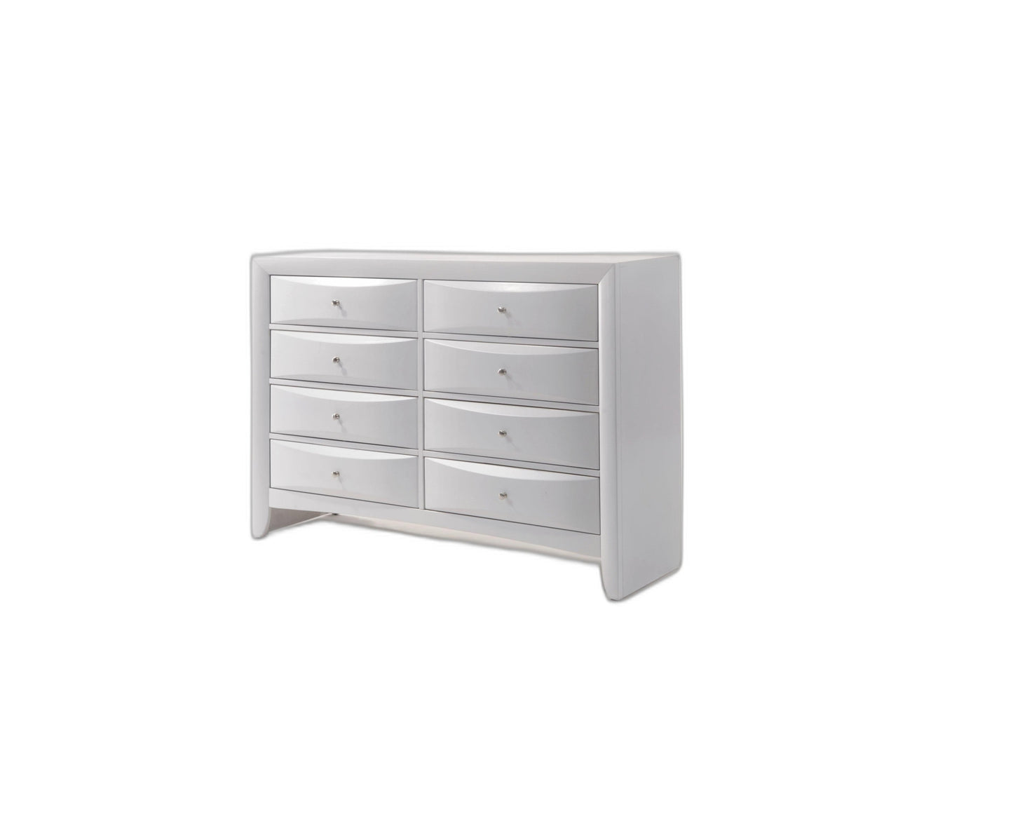 White Solid and Manufactured Wood Eight Drawer Double Dresser By Homeroots | Dressers | Modishstore - 2
