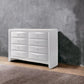 White Solid and Manufactured Wood Eight Drawer Double Dresser By Homeroots | Dressers | Modishstore - 6