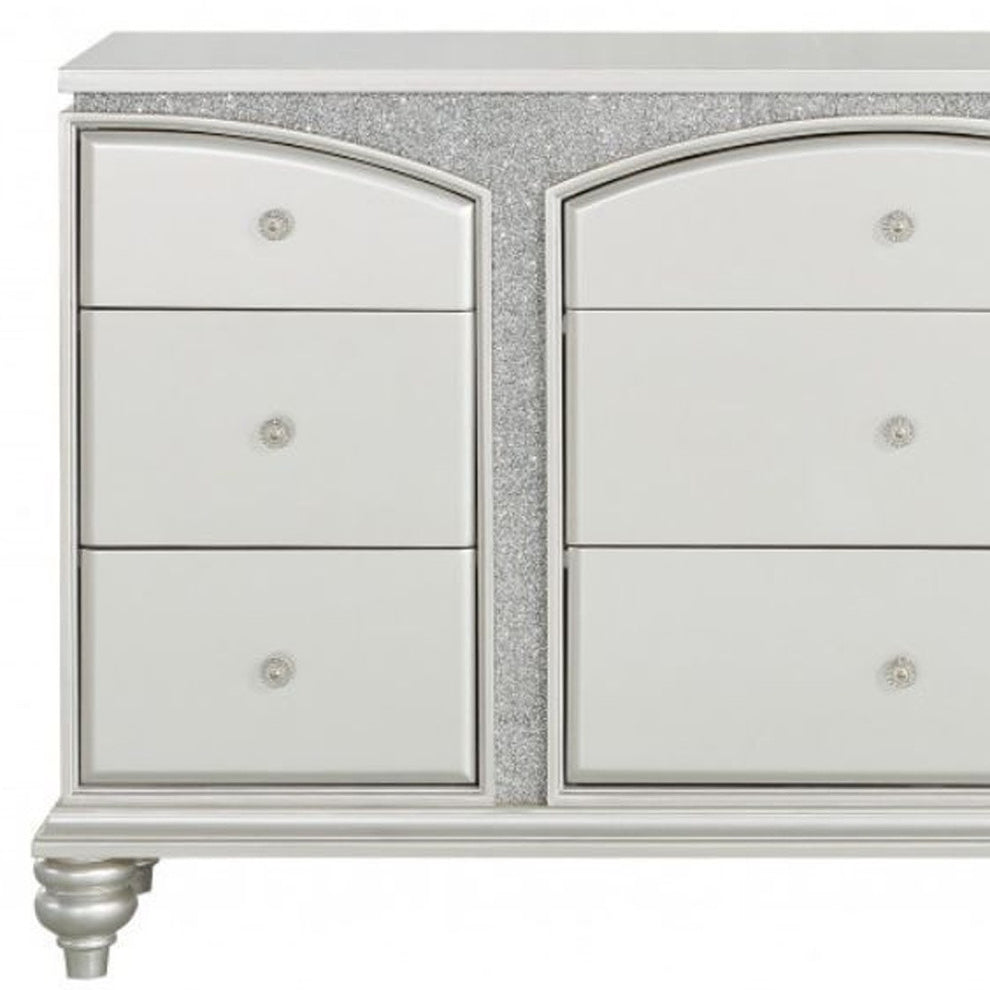 Platinum Manufactured Wood Nine Drawer Dresser By Homeroots | Dressers | Modishstore - 2
