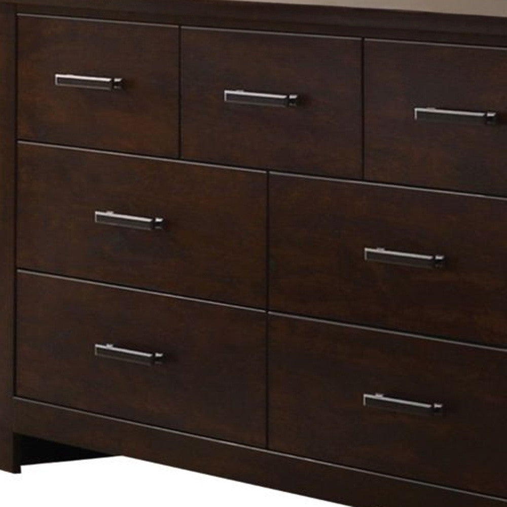 Mahogany Seven Drawer Double Dresser By Homeroots | Dressers | Modishstore - 4